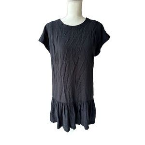 NINE WEST Black Drop Waist Ruffle Dress Size M